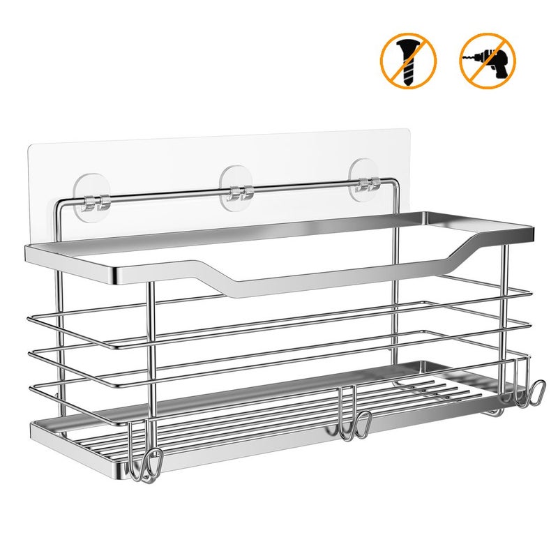 ODesign 2 Pack Shower Shelf Adhesive for Replacement,Transparent Bathroom Adhesive Strips,Shower Stickers for Shelves,No Drilling for Corner Shelf Basket and Kitchen Racks - Image 4